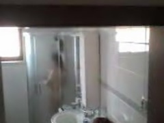 Chinese mature Granny Dina nacked in shower.
