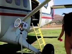 Naked latina and asian babes parachuting