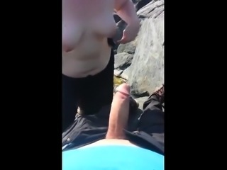 amateur girl blowjob on beach