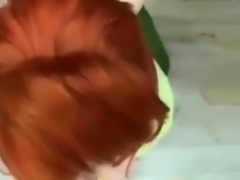 Natural redhead with real big boobs Scarlette masturbates