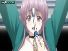 Anime slut gets drilled with toys