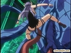Bigboobs hentai caught and ass drilled by tentacles