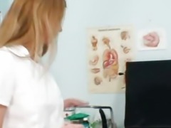 Naughty nurse Olga Barz sex toys action in hospital