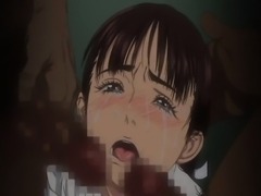 Hentai girl gets gangbanged and covered in jizz