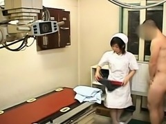 Subtitle CFNM Japanese nurse patient strip handjob xray