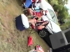 College Girls Flashing Their Tits At A Tailgate Party