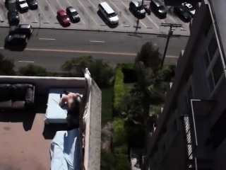 Drone films rooftop sex