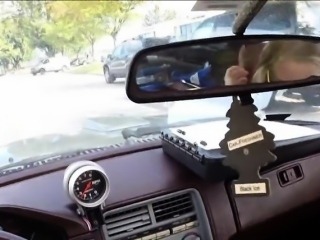 Tiny tits blond bimbo sells her car and fucked by pawnkeeper