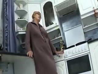 Grandma Masturbates At Home In The Kitchen