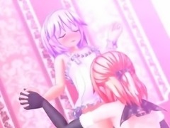 Shemale anime cutie gets sucked her cock