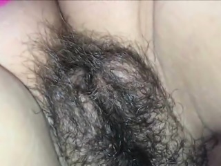 Closeup Ejaculation on a hairy vagina