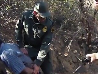 Latina hottie gives head and slammed by border patrol man