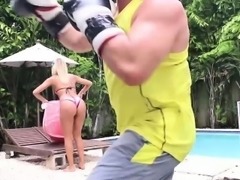 Step bro screwing Ally Berrys pussy doggystyle
