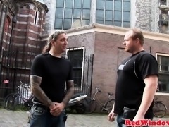 Lingeried Dutch hooker takes cum in mouth