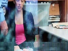 Sexy teen thief Naiomi fucked in the office