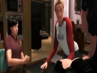 intimate cartoon fantasy with busty mother