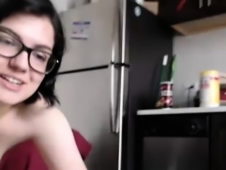 Nerdy Camgirl Performing Her Live Cam Sex Show