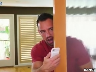 Dude gets caught on spying on Alexis Fawx and teased with a blowjob