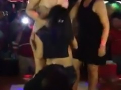 This blue haired slut knows how to dance around the pole and her twat is sweet