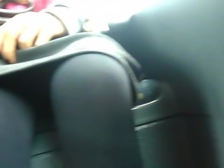Girl&#039;s legs in the bus 22