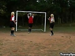 2 sexy shemales get fucked after a soccer practice