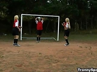 2 sexy shemales get fucked after a soccer practice